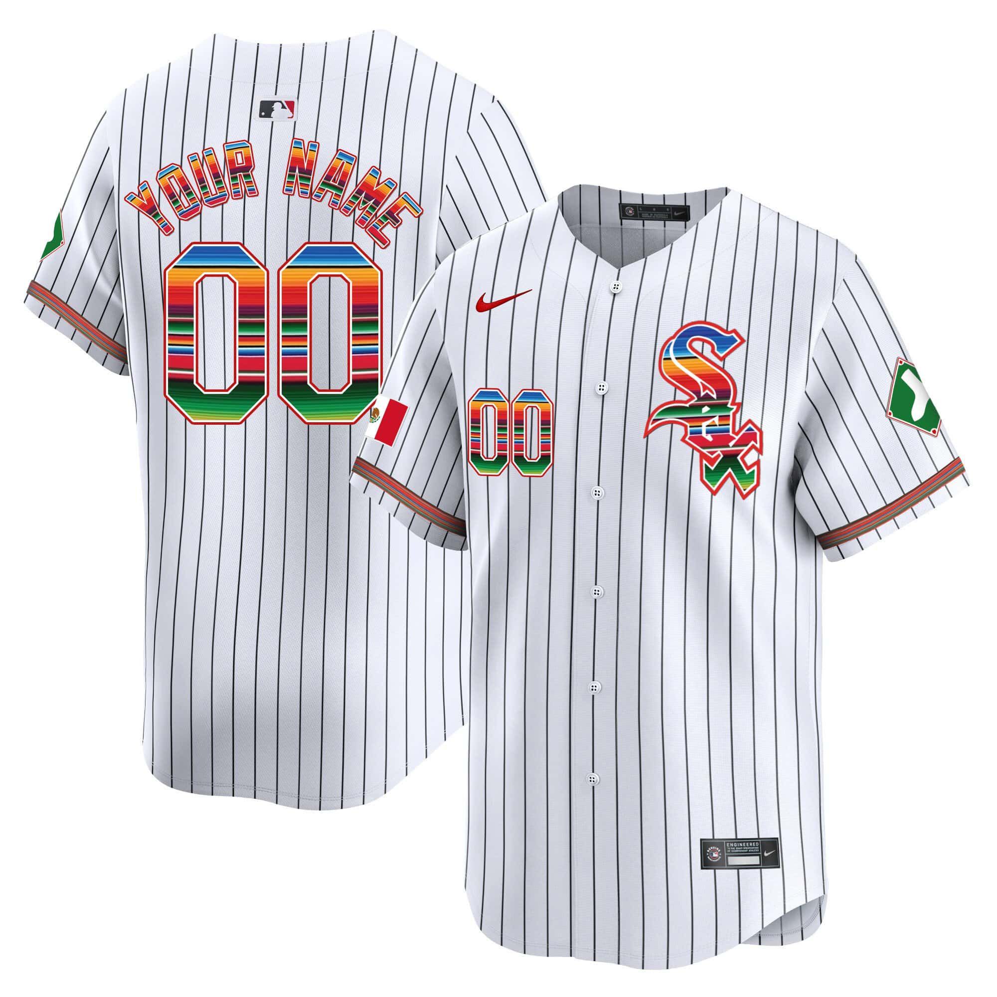 Men Chicago White Sox White Stripe Nike 2024 Mexico Vapor Premier Limited Custom MLB Jersey